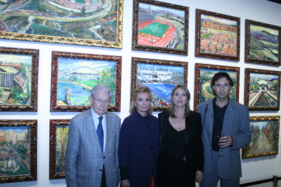 Josep Lluis Vilaseca, María Teresa Samaranch i representants de la col·lecció "Art Olímpic Barcelona'92"