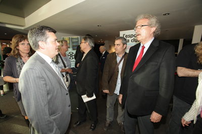 Carles Llorens, director de l’Agència Catalana de Cooperació i Joan Fa, President de la Federació Catalana de Bàsquet