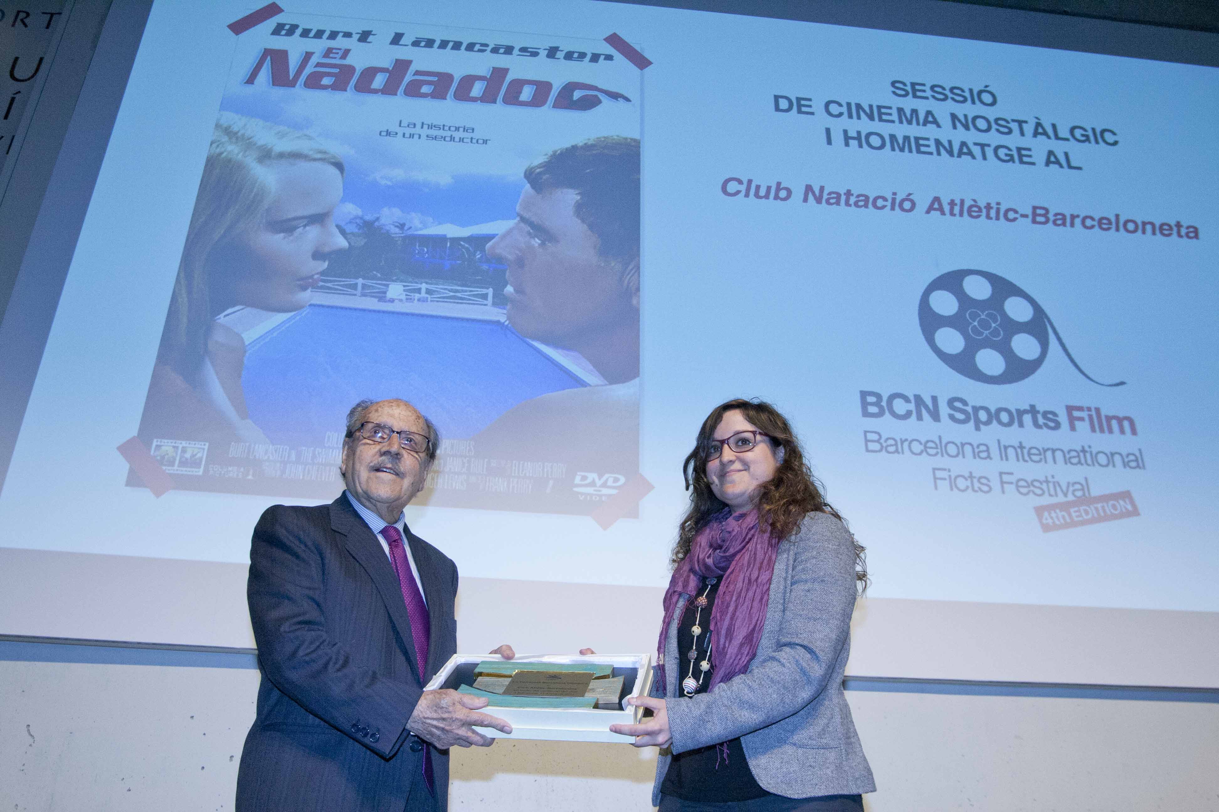 Alfons Cánovas Lapuente, president d'Honor del Club Natació Atlètic-Barceloneta i Diana Argelich, Fundació Barcelona Olímpica