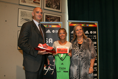 Javier Zapata, Sports Marketing Manager Adidas; María Vasco i Maite Fandos, Tinenta d'Alcalde de Qualitat de Vida, Igualtat i Esports